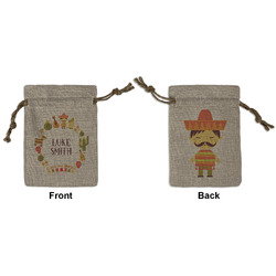 Fiesta - Cinco de Mayo Small Burlap Gift Bag - Front & Back (Personalized)