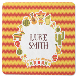 Fiesta - Cinco de Mayo Square Rubber Backed Coaster (Personalized)