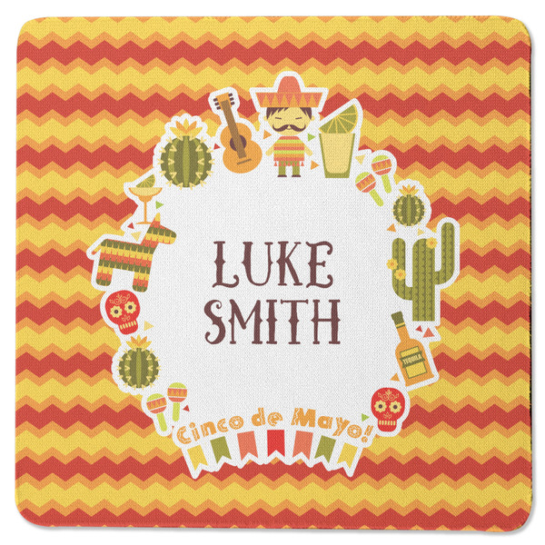 Custom Fiesta - Cinco de Mayo Square Rubber Backed Coaster (Personalized)
