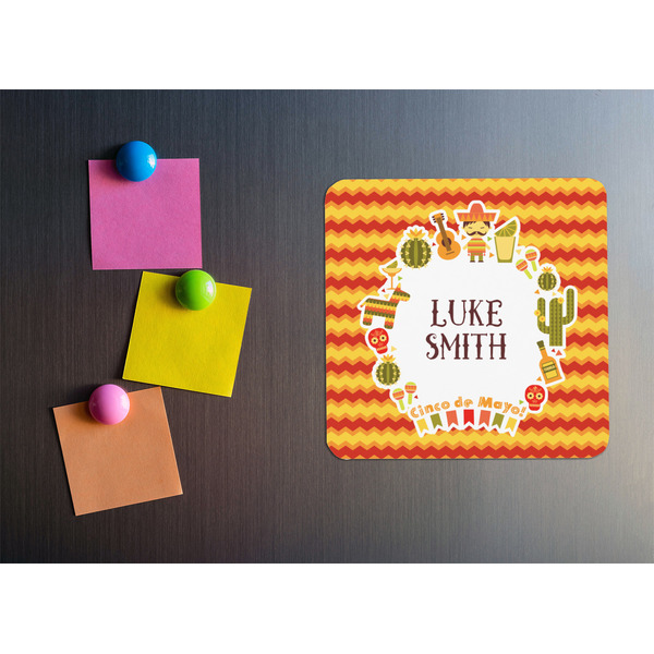 Fiesta - Cinco de Mayo Square Fridge Magnet - LIFESTYLE