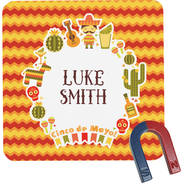Custom Fiesta - Cinco de Mayo Square Fridge Magnet (Personalized)