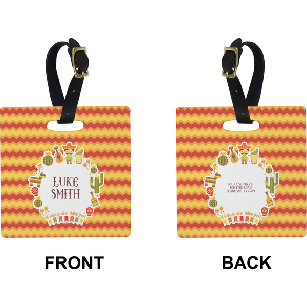 Fiesta - Cinco de Mayo Square Luggage Tag (Front + Back)