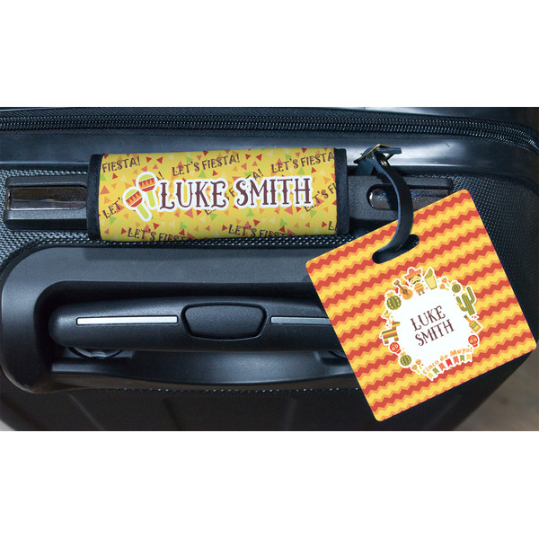 Fiesta - Cinco de Mayo Square Luggage Tag & Handle Wrap - In Context