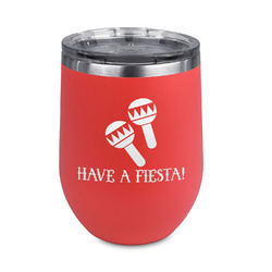 Fiesta - Cinco de Mayo Stemless Stainless Steel Wine Tumbler - Coral - Double Sided (Personalized)