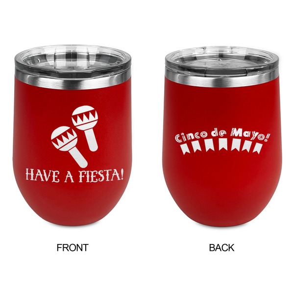 Fiesta - Cinco de Mayo Stainless Wine Tumblers - Red - Double Sided - Approval