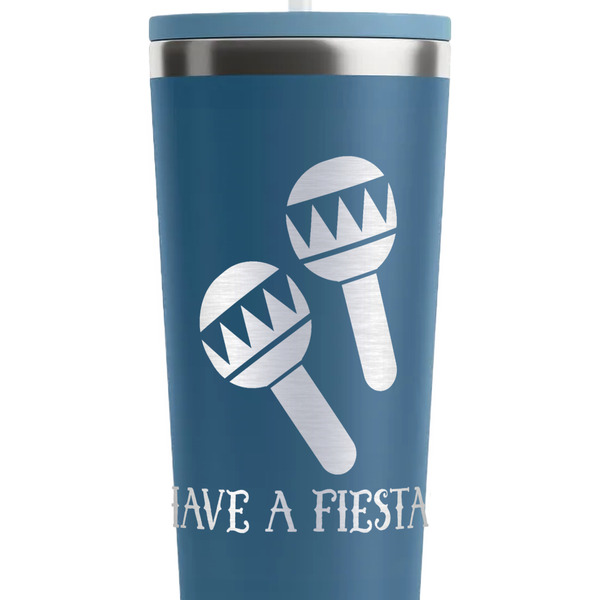 Fiesta - Cinco de Mayo Steel Blue RTIC Everyday Tumbler - 28 oz. - Close Up