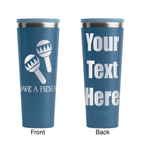 Fiesta - Cinco de Mayo Steel Blue RTIC Everyday Tumbler - 28 oz. - Front and Back