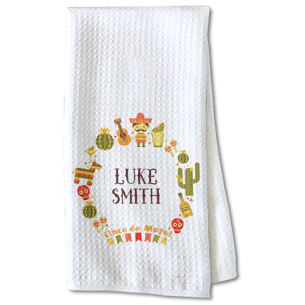 Custom Fiesta - Cinco de Mayo Kitchen Towel - Waffle Weave - Partial Print (Personalized)
