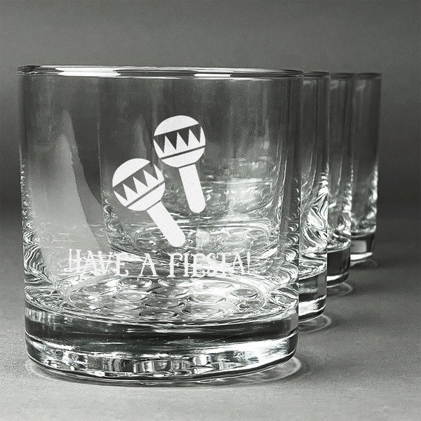 Custom Fiesta - Cinco de Mayo Whiskey Glasses (Set of 4) (Personalized)