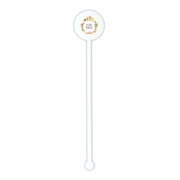 Fiesta - Cinco de Mayo White Plastic 5.5" Stir Stick - Round - Single Stick