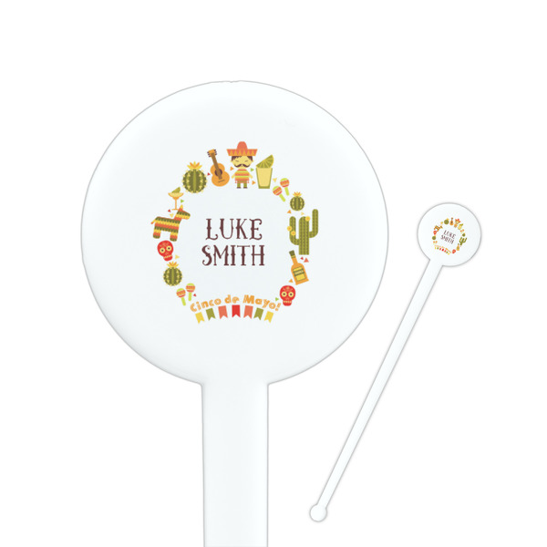 Custom Fiesta - Cinco de Mayo Round Plastic Stir Sticks (Personalized)