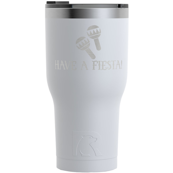 Custom Fiesta - Cinco de Mayo RTIC Tumbler - White - Engraved Front (Personalized)