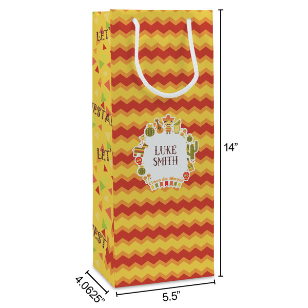 Fiesta - Cinco de Mayo Wine Gift Bag - Dimensions