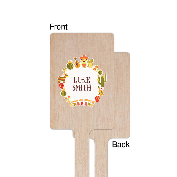 Fiesta - Cinco de Mayo Wooden 6.25" Stir Stick - Rectangular - Single - Front & Back