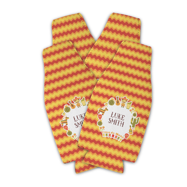 Custom Fiesta - Cinco de Mayo Zipper Bottle Cooler - Set of 4 (Personalized)