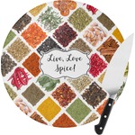 Spices Round Glass Cutting Board - Small (Personalized)