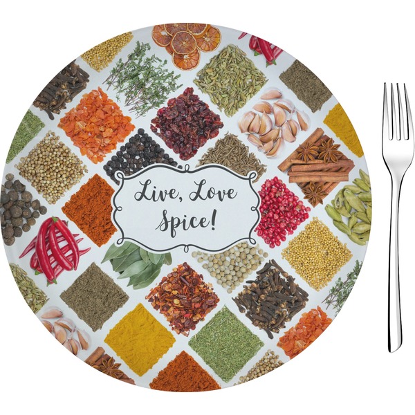Custom Spices 8" Glass Appetizer / Dessert Plates - Single or Set (Personalized)