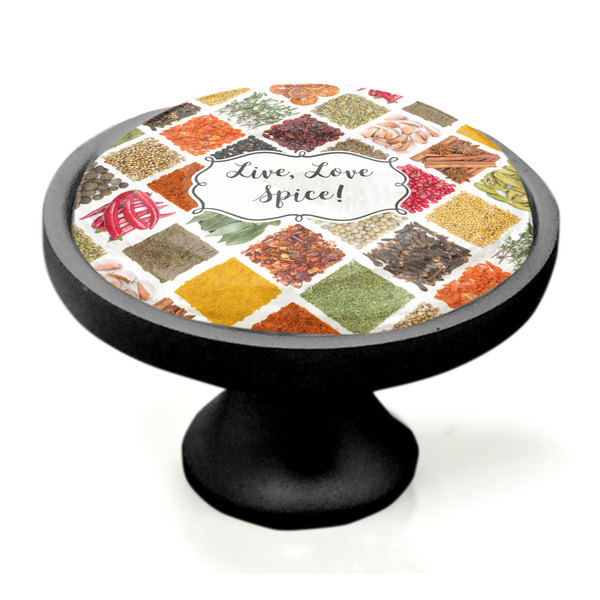 Spices Black Custom Cabinet Knob (Side)