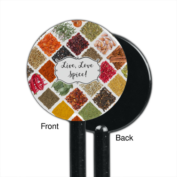 Spices Black Plastic 5.5" Stir Stick - Single Sided - Round - Front & Back