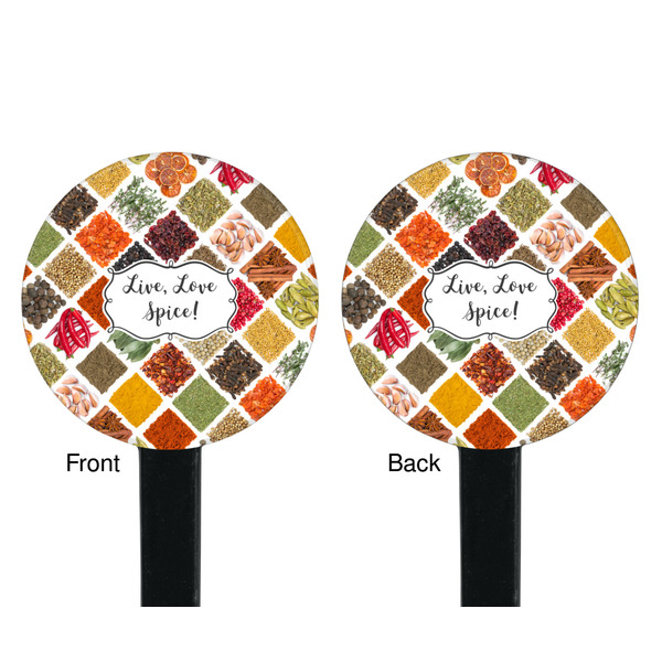 Spices Black Plastic 7" Stir Stick - Double Sided - Round - Front & Back