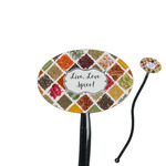 Spices 7" Oval Plastic Stir Sticks - Black - Single Sided