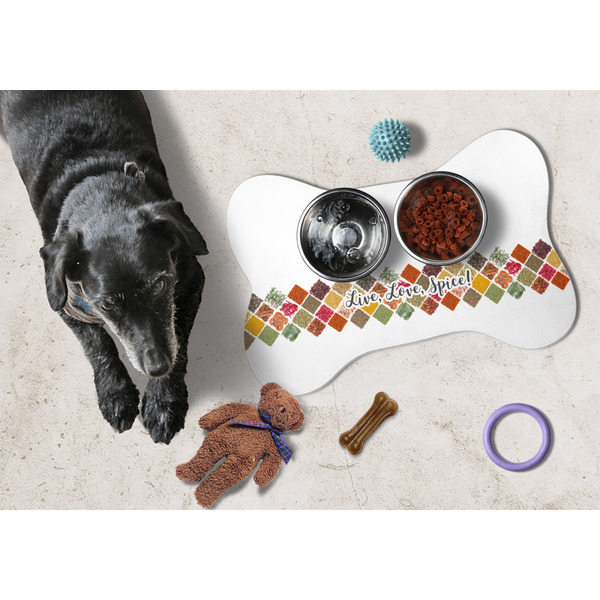 Spices Bone Shaped Mat w/ Food & Water