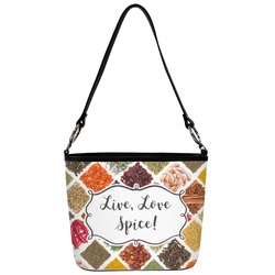 Spices Bucket Bag w/ Genuine Leather Trim (Personalized)