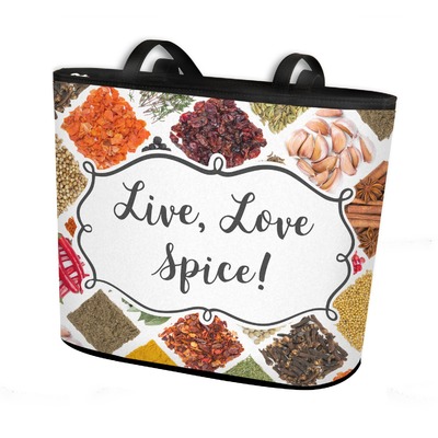 Spices Bucket Tote w/ Genuine Leather Trim (Personalized)