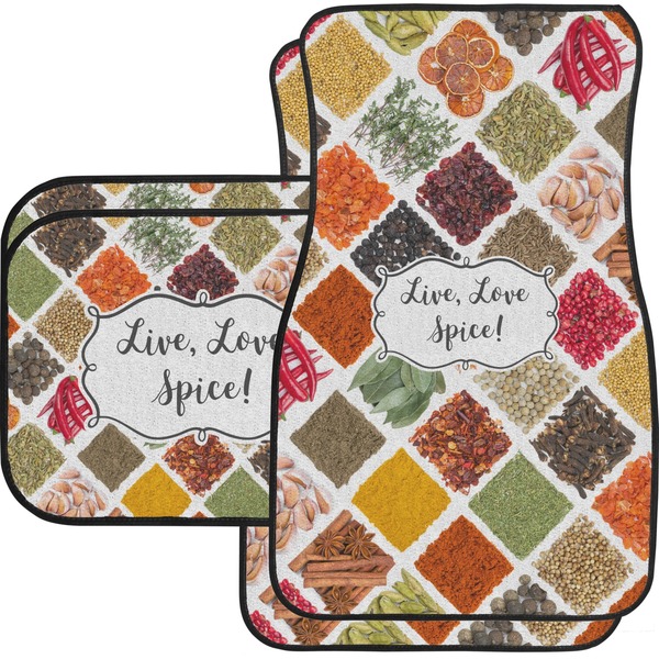 Custom Spices Car Floor Mats Set - 2 Front & 2 Back (Personalized)