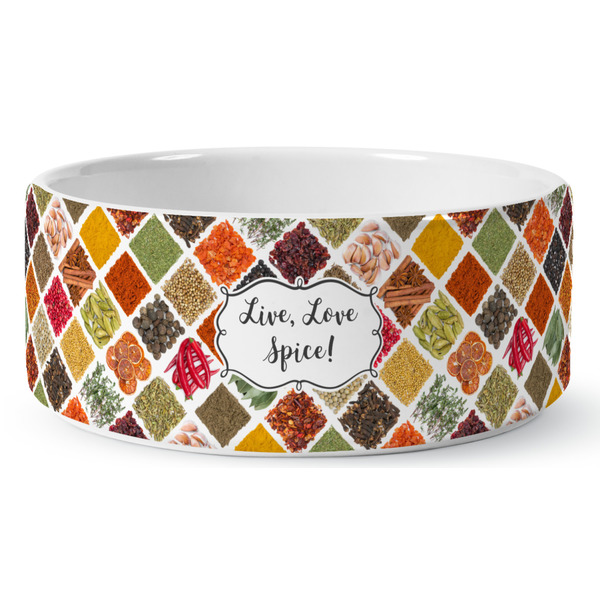 Custom Spices Ceramic Dog Bowl - Large (Personalized)