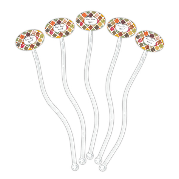 Spices Clear Plastic 7" Stir Stick - Oval - Fan
