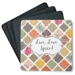 Spices Square Rubber Backed Coasters - Set of 4 (Personalized)