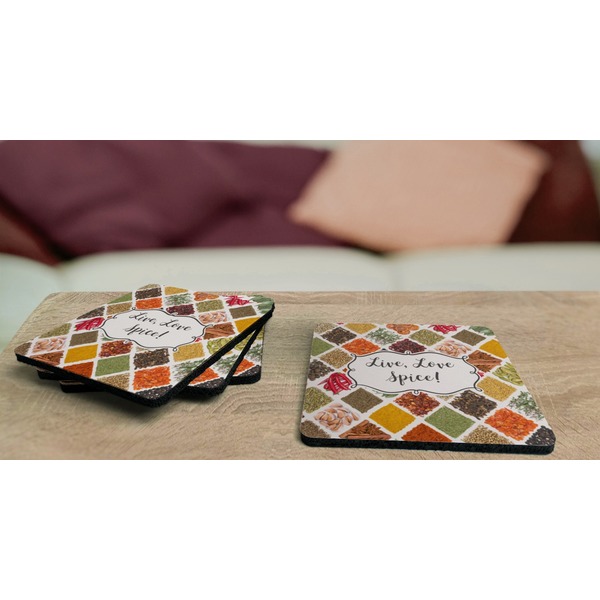 Spices Coaster Rubber Back - On Coffee Table