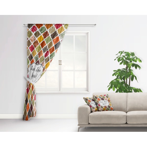Spices Curtain With Window and Rod - in Room Matching Pillow