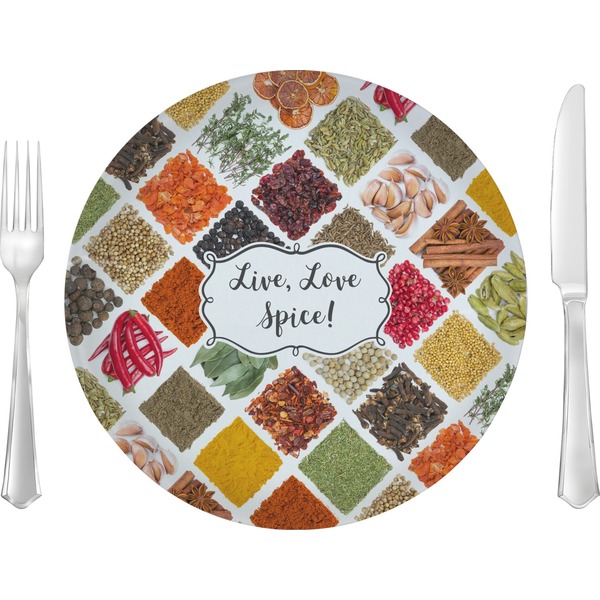 Custom Spices Glass Lunch / Dinner Plate 10" (Personalized)