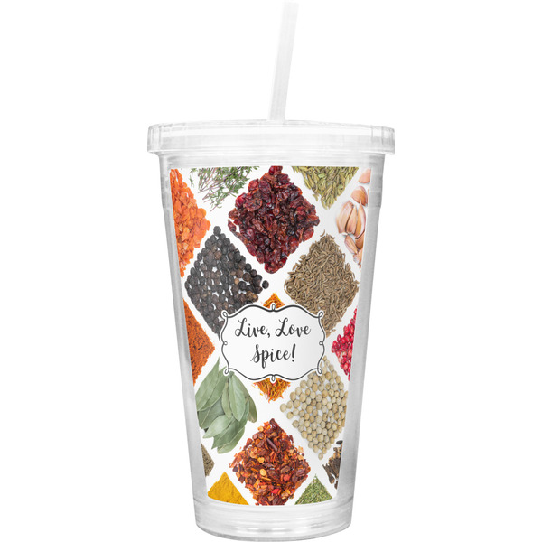 Custom Spices Double Wall Tumbler with Straw (Personalized)