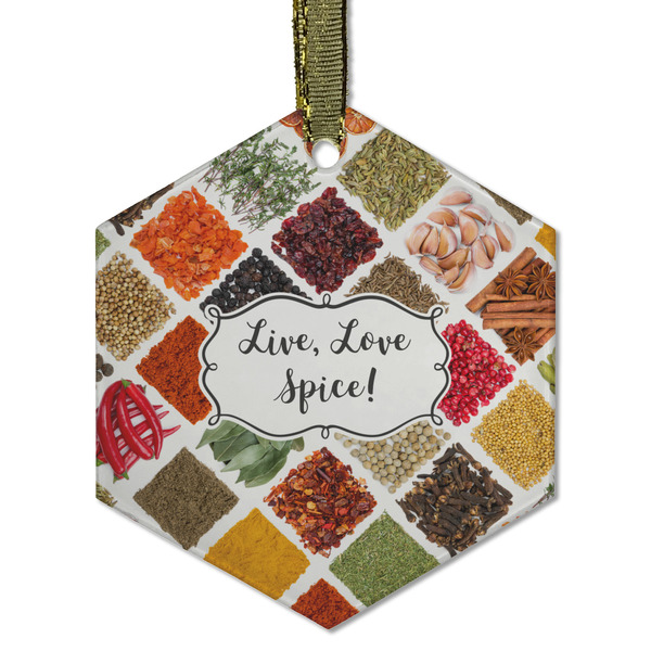 Spices Frosted Glass Ornament - Hexagon