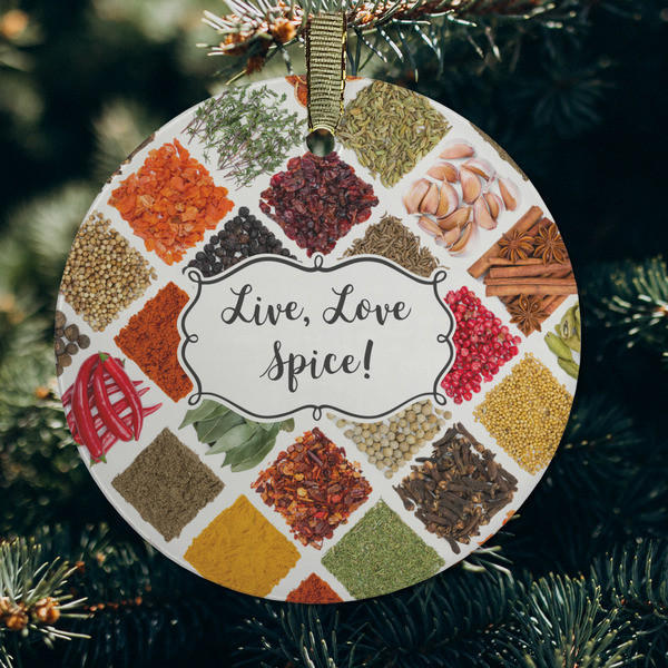 Spices Frosted Glass Ornament - Round (Lifestyle)