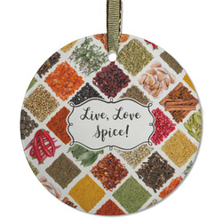 Spices Flat Glass Ornament - Round