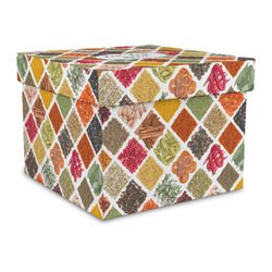 Spices Gift Box with Lid - Canvas Wrapped - Large