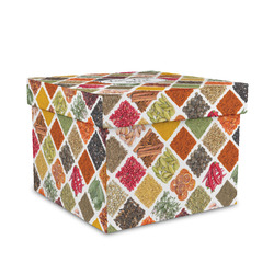 Spices Gift Box with Lid - Canvas Wrapped - Medium