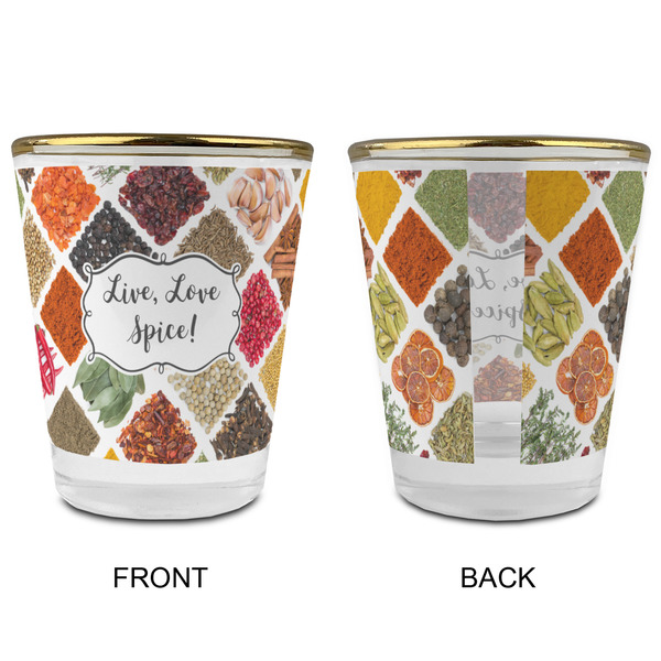 Spices Glass Shot Glass - with gold rim - APPROVAL