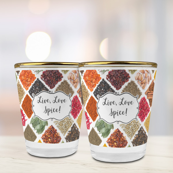 Spices Glass Shot Glass - with gold rim - LIFESTYLE