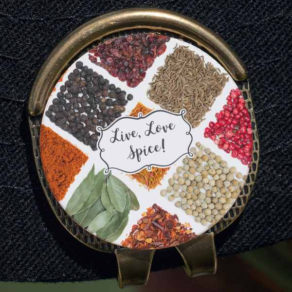 Spices Golf Ball Marker Hat Clip - Gold - Close Up