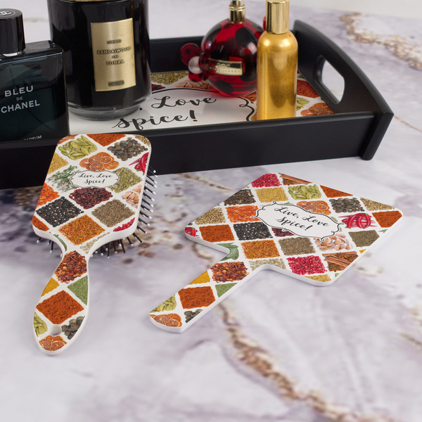 Spices Hair Brush and Hand Mirror - Bathroom Scene