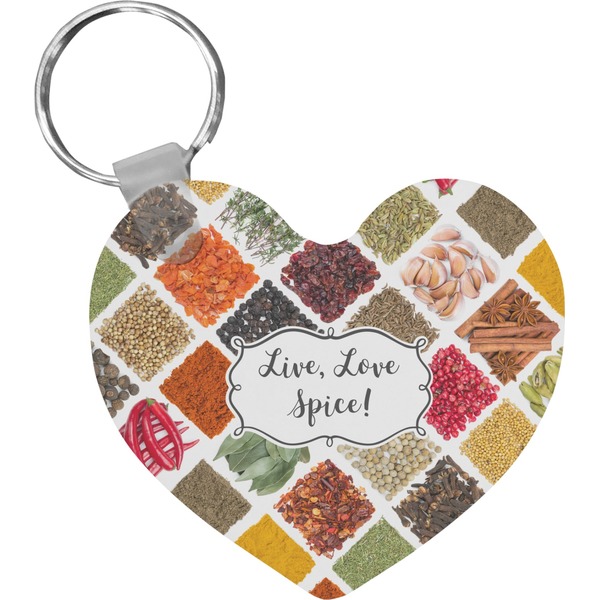 Custom Spices Heart Plastic Keychain