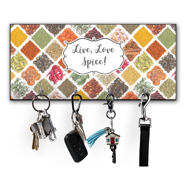 Custom Spices Key Hanger w/ 4 Hooks w/ Name or Text