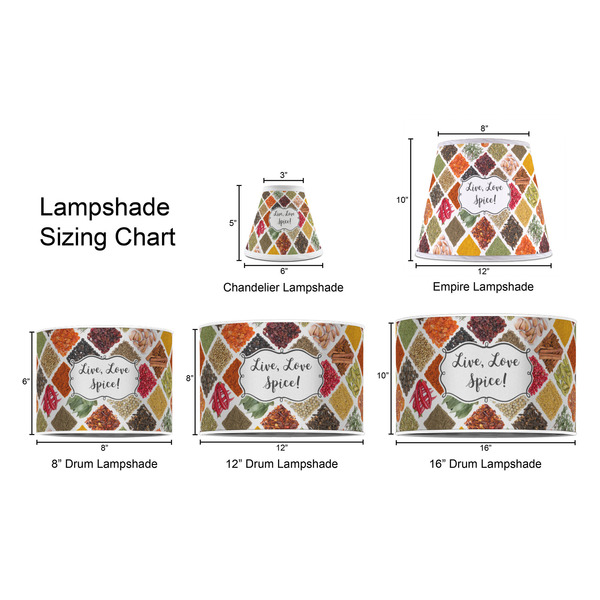 Spices Lampshade Sizing Chart