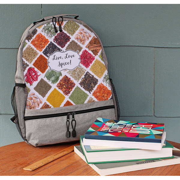 Spices Large Backpack - Gray - On Desk