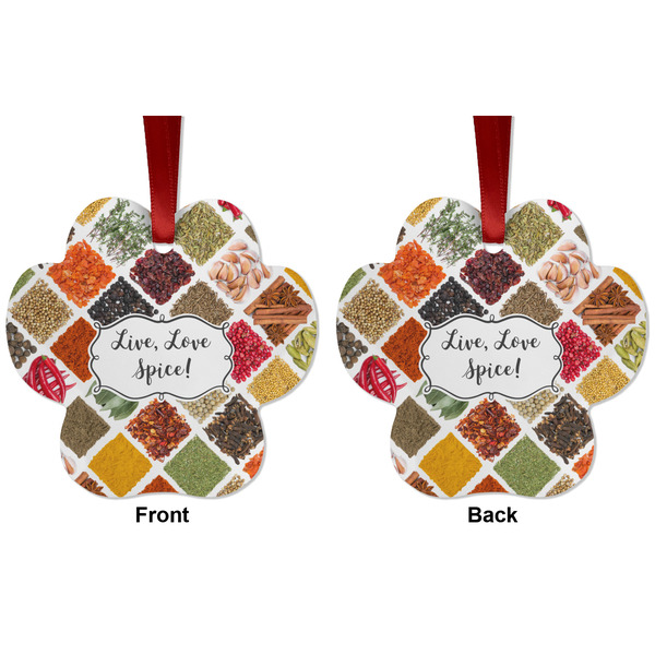 Spices Metal Paw Ornament - Front and Back